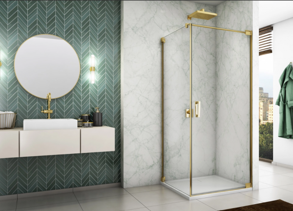 Ronal Sanswiss ścianka boczna 80x200 cm, szkło przezroczyste, profile GOLD LINE złoty CAT10801207