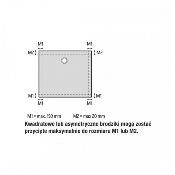 Ronal Air brodzik kwadratowy 90x90 cm konglomeratowy antracyt W37Q09017