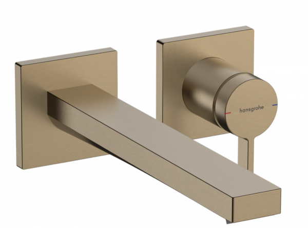 Hansgrohe Tecturis E Jednouchwytowa bateria umywalkowa ścienna podtynkowa z wylewką 22,5cm brąz szczotkowany 73051140