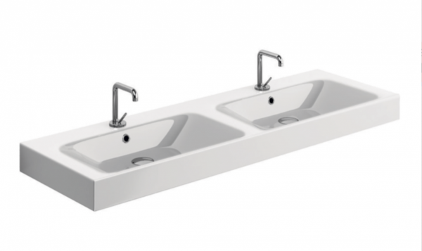 Kerasan 353659 CENTO umywalka 140X45 dwukomorowa S/A GRIGIO MAT