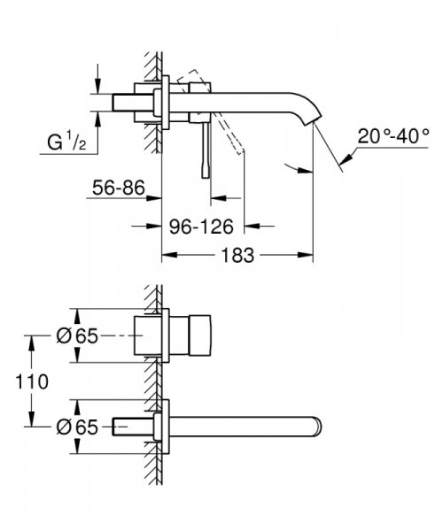 Grohe Essence Bateria umywalkowa podtynkowa 18,3 cm chrom 29192001