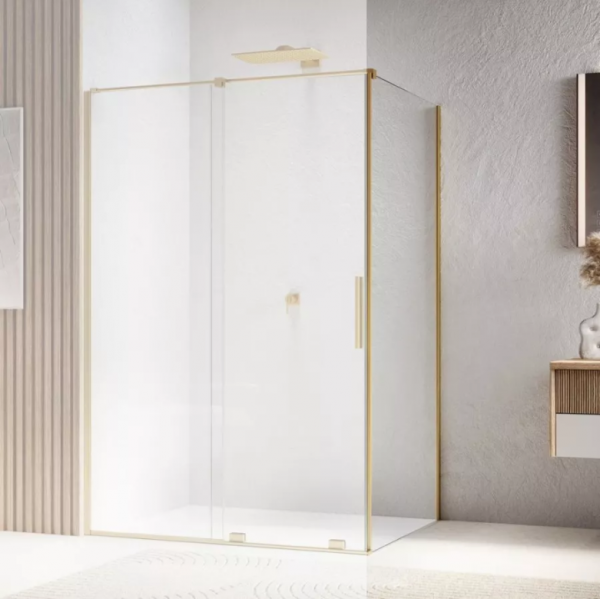 Ronal Sanswiss ścianka boczna na wymiar 60-120x mniej niż 225 cm cm, szkło przezroczyste, profile złoto szczotkowane D35F1VSM21307