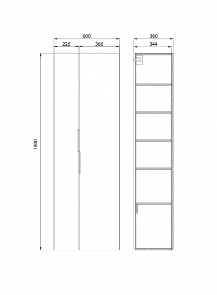 Cersanit City Słupek Łazienkowy 60 cm S584-019-DSM