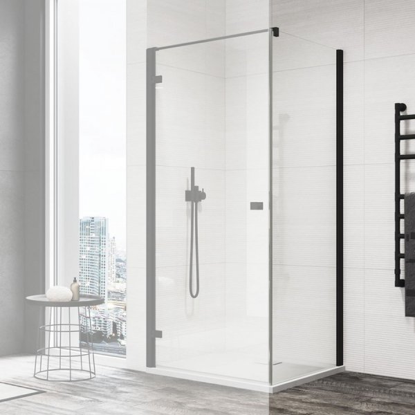 Ronal Sanswiss Annea ścianka prysznicowa 90 cm boczna do drzwi czarny mat ANT109000607