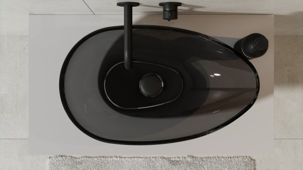 Besco Neya Carbon Grey umywalka nablatowa + maskownica biała UMN60CGW