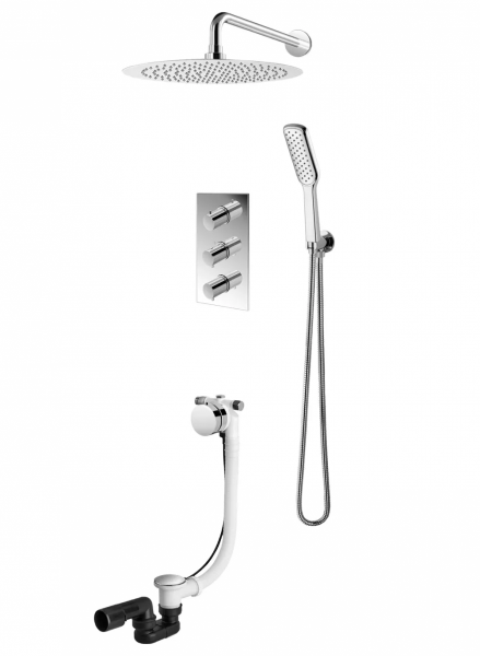 VEDO DESSO CROMO Kompletny system wannowo-natryskowy podtynkowy II TERMO deszczownica o śr. 250 mm VBD4232/25/CH/TERMO chrom
