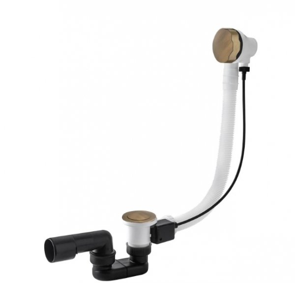 Vedo Classic I Przelew wannowy z korkiem automatycznym 70cm brąz antyczny 242A/70/BR