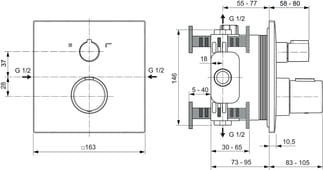 Ideal Standard Ceratherm C100 Bateria Termostatyczna Wannowo-Natryskowa Czarny mat A7522XG
