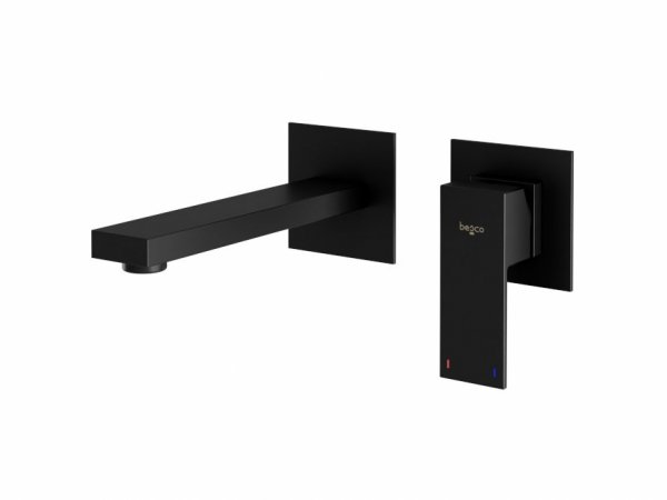 Besco Modern / Varium bateria umywalkowa podtynkowa  BU-MVS-CZ czarna DARMOWA DOSTAWA 