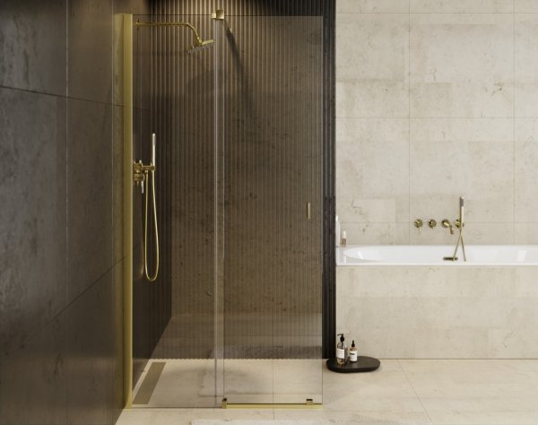 Besco Vayo Gold Kabina prysznicowa przesuwna walk-in 120x200 VYG120200C