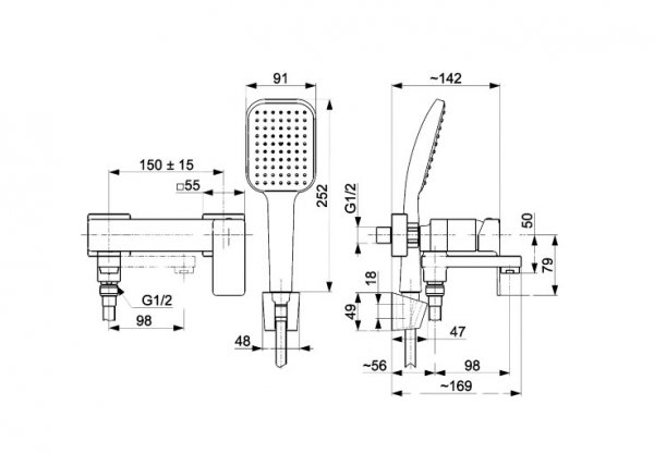 KFA Armatura Dust bateria wannowa biała 93836246