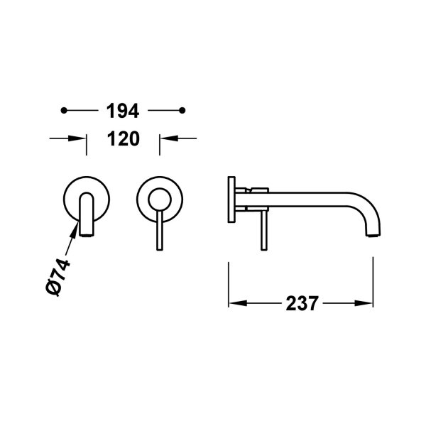 Tres STUDY ELEMENT NAŚCIENNY DO PODTYNKOWEGO KORPUSU BATERII UMYWALKOWEJ-26230022NM