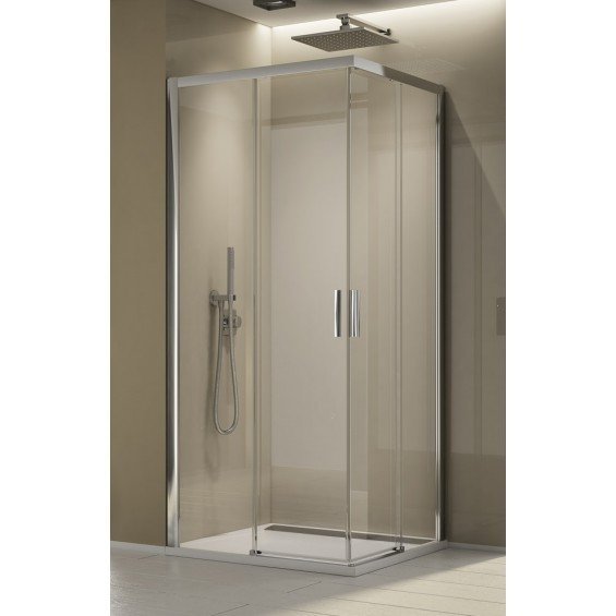 SanSwiss Top-Line S wejście narożne z drzwiami rozsuwanymi 90x90cm profile połysk TLSAC0905007