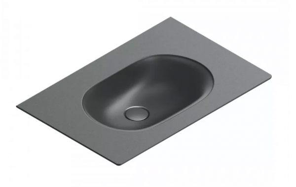 Catalano SFERA umywalka ścienna 75x50cm z kompletem mocowań czarny mat 175HZNS/0520760022