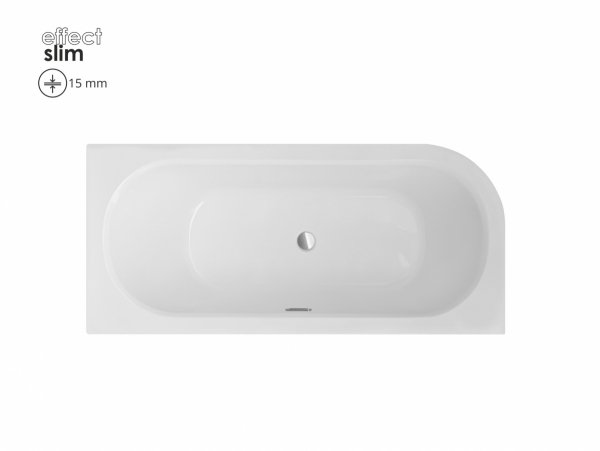Besco Avita Slim+ wanna asymetryczna 170 Lewa + syfon z przelewem złoty WAV170LPZ