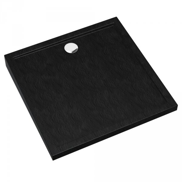 Schedline Brodzik akrylowy Sharper Black Stone 90x90x4,5 cm, kwadratowy, Gwarancja 7 lat 3S.S2K-9090/C/ST