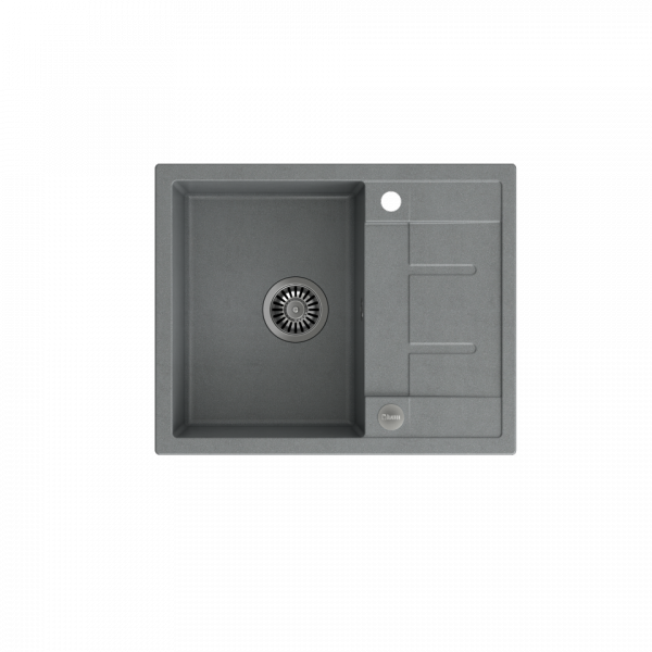 QUADRON MORGAN 116 GraniteQ zlew 1 komora silver stone/elementy stalowe 620x500x220 HB8210U5BSP2O