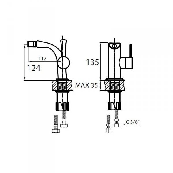 Vedo Cento bateria bidetowa VBC1002/C/CH