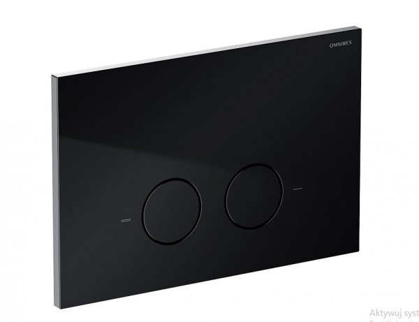 Omnires Eco Flush Set STRONGFRAME stelaż podtynkowy z ECO spłukiwaniem do miski toaletowej + STEEL-R45 przycisk spłukujący ze stali nierdzewnej czarny półmat STFWCECO1R45RBL