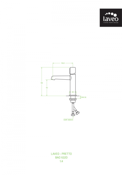 Laveo  PRETTO  bateria umywalkowa BAO 722D