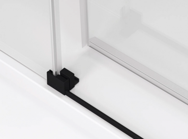 Ronal drzwi jednoczęściowe lewe ze ścianką stałą na wymiar 100-180x0-200 cm, szkło Durlux 200, profile BLACK LINE czarny mat TLS2GSM10622