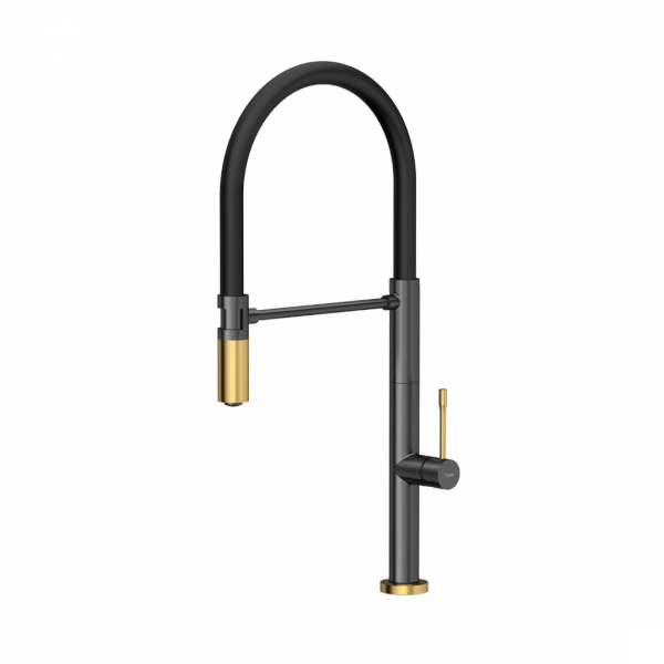 QUADRON Bateria kuchenna MARGOT T LINE SteelQ graphite metal / Nano PVD złoty 3623502T1PVDG1