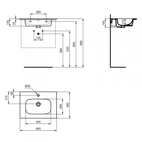 Ideal Standard Ideal Standard i.life A is i.life a umywalka 60 white bxd T461901 