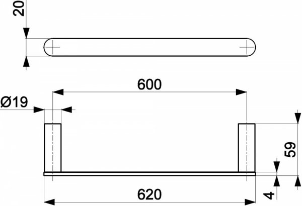 KFA wieszak łazienkowy 60 cm WHITE 86402744