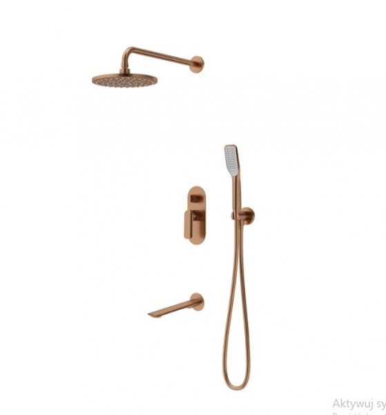 Vedo Aletta Rosso Kompletny system wannowo-natryskowy podtynkowy I miedź szczotkowana VBA5231/30/SM