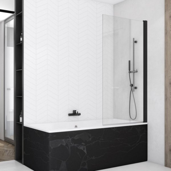 Ronal Sanswiss Solino parawan nawannowy 1-częściowy 75x150 cm czarny mat SOEB107500607