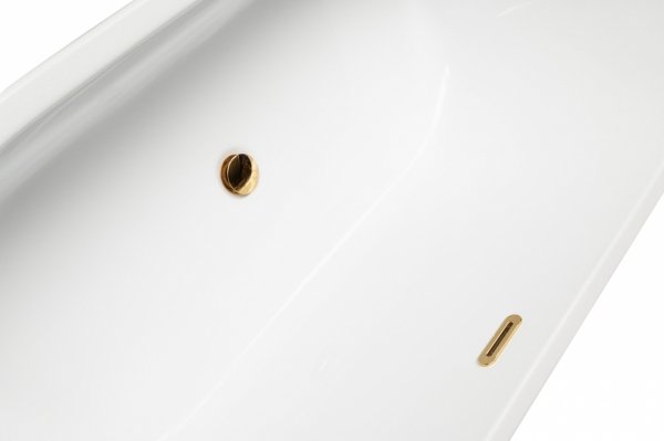 Besco Vica Slim+ wanna symetryczna 170 + syfon z przelewem złoty WAVS170Z+