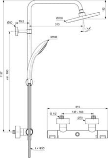 Ideal Standard Ceratherm T25 Bateria Termostatyczna Z Akcesoriami A7545XG