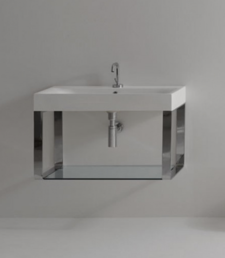 Kerasan Cento Półka na relingach do umywalki 140 cm x 45 cm, chrom 9128K1