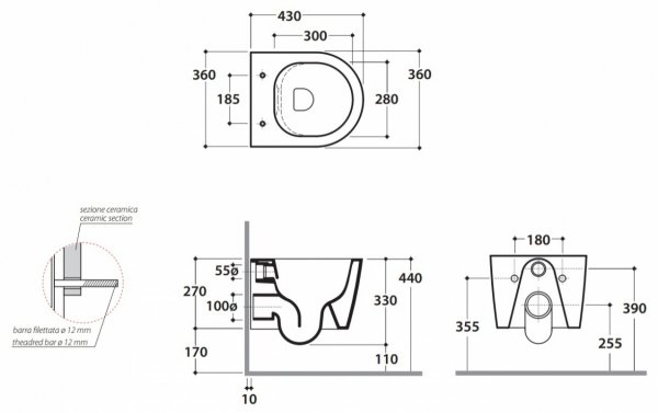 Globo Forty3 Toaleta WC podwieszana 43x36 cm Senzabrida bez kołnierza biała FOS06.BI