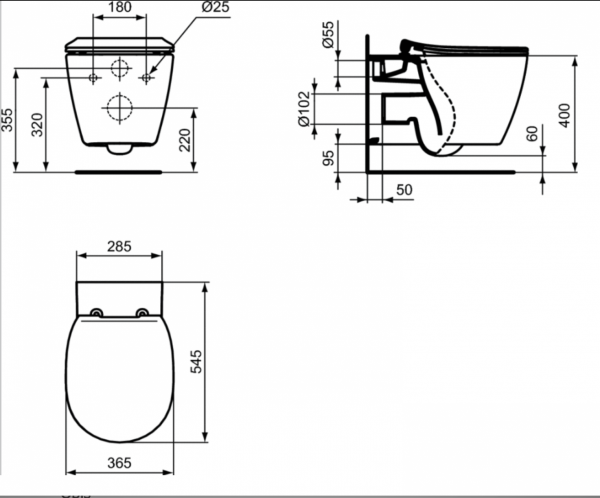 Ideal Standard Connect miska WC wisząca z funkcją bidetu biała E772101