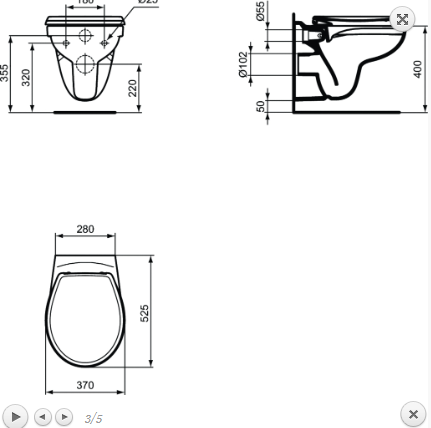 Ideal Standard Eurovit Miska WC wisząca Rimless bez kołnierza 52,5x37 cm, biała K881001