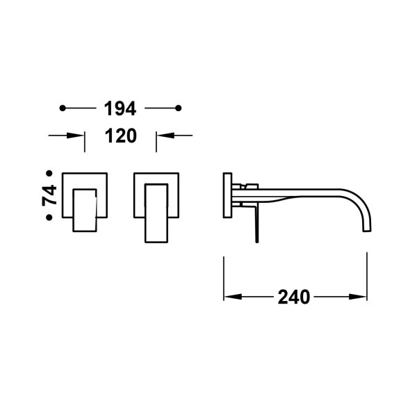 Tres CUADRO ELEMENT NAŚCIENNY DO PODTYNKOWEGO KORPUSU BATERII UMYWALKOWEJ-00630022NM