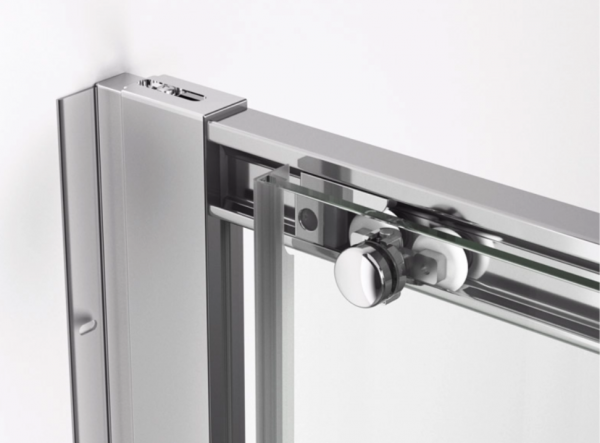 Ronal wejście narożne prawe z drzwiami rozsuwanymi, kabina asymetryczna 75x200 cm, szkło Durlux 200, profile biały TLSD0750422