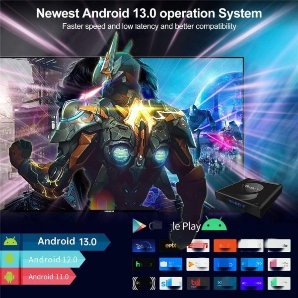 Dekoder Smart TV box X88pro,2/16GB, Wifi 6, Android 13, odtwarzacz HDD + I8 Klawiatura