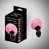 Bunny plug small black with pink tail 7,2 x 3,2 cm / 2,8 x 1,26 inch