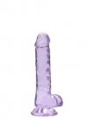 7 / 18 cm Realistic Dildo With Balls - Purple