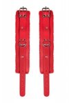 Anonymo handcuffs, PU leather, red, 27 cm