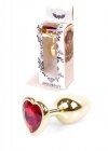Plug-Jewellery Gold  Heart PLUG- Red