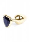 Plug-Jewellery Gold  Heart PLUG- Black