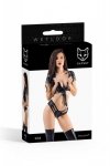 Glossy Gia set made of Wetlook material, black, XL
