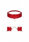 Hunteria kajdanki i choker O/S czerwony