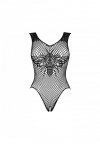 Czarne, prześwitujące body z siateczki. Otwarte body 134 XL/XXL od Obsessive.