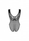 Czarne, prześwitujące body z siateczki. Otwarte body 134 XL/XXL od Obsessive.