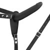 Strap on z wibracjami na pasie. Vibrating strap on black