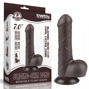 7&#039;&#039; Sliding Skin Dual Layer Dong Black